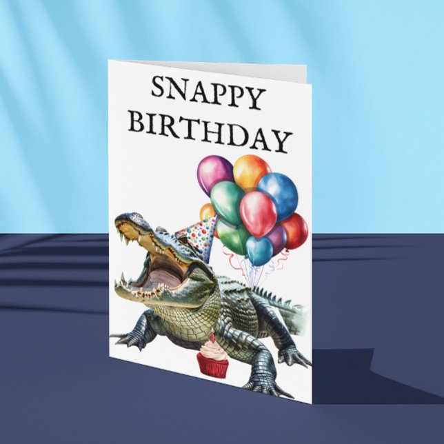 Snappy Birthday Alligator Funny Crokodile Kort (Skapare uppladdad)
