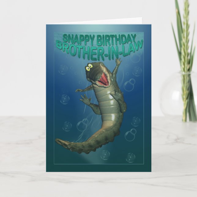 Snappy Birthday Lycklig Crokodile Underwater View Kort (Framsida)