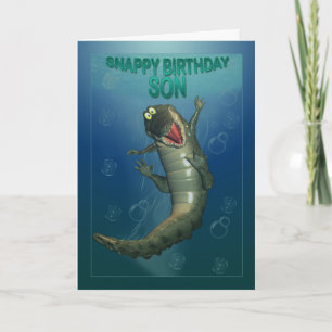 Snappy Birthday Lycklig Crokodile Underwater View Kort