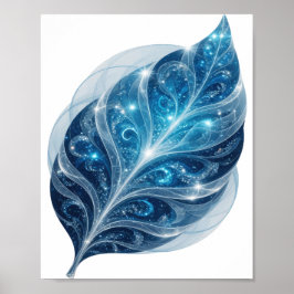 Snappy Blue BLUE ICE LEAF Text Design Poster