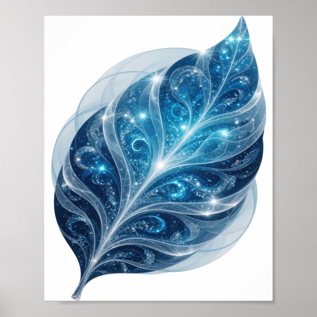 Snappy Blue BLUE ICE LEAF Text Design Poster (Framsidan)