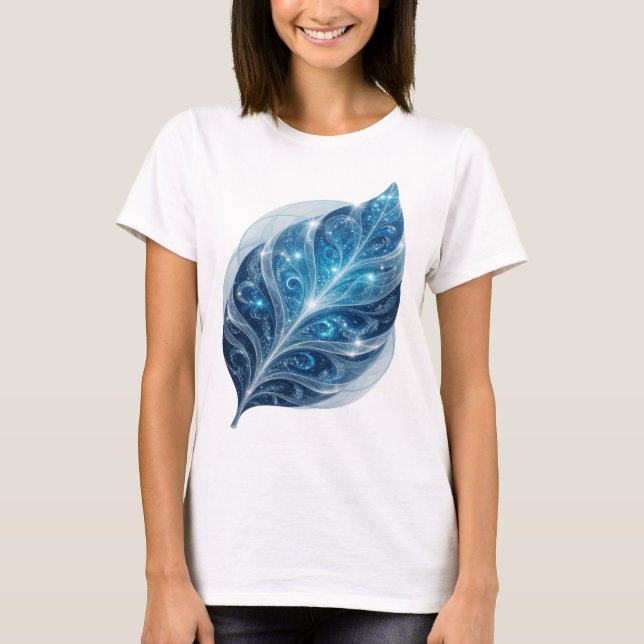 Snappy Blue BLUE ICE LEAF Textdesign T Shirt (Framsida)