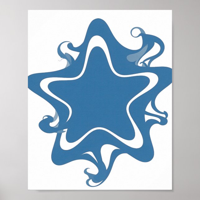 Snappy Blue BLUE STAR Statement Design Poster (Framsidan)