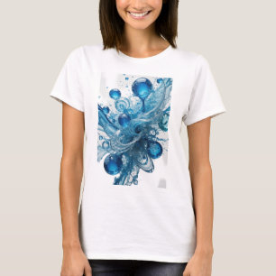 Snappy Blue WATER DRIP Tryck T Shirt