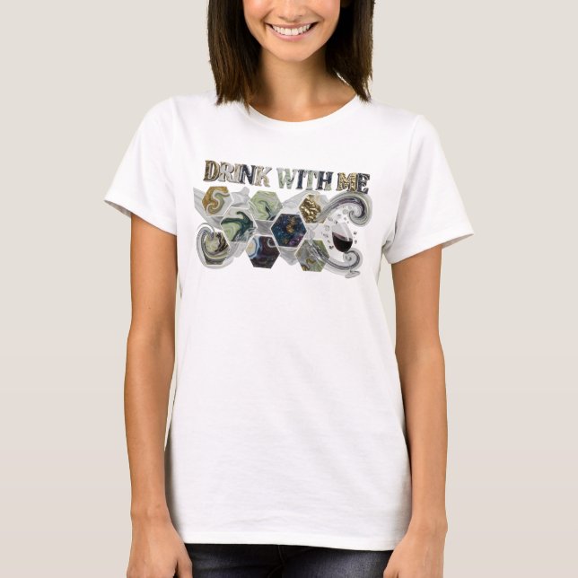 Snappy Färgglada Drick MED MIG Statement T-shirt (Framsida)