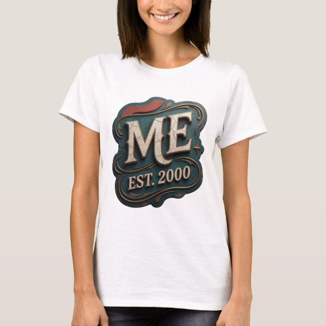 Snappy Gold ME EST 2000 Statement Design T Shirt (Framsida)