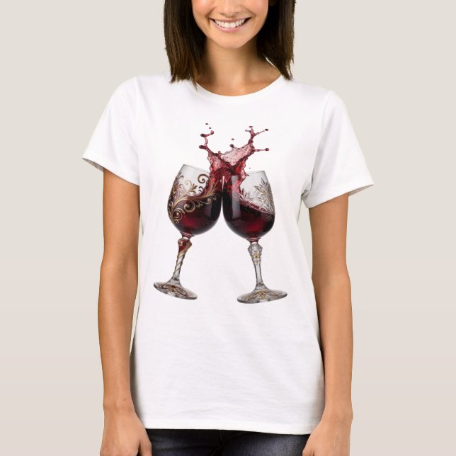Snappy Gold VINGLAS Text Design T Shirt (Framsida)