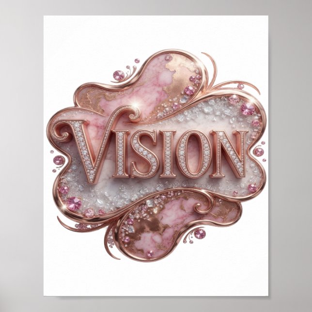 Snappy Gold VISION 3D Text Konst Poster (Framsidan)