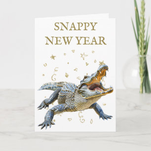 Snappy New Year Funny Crokodile Kort