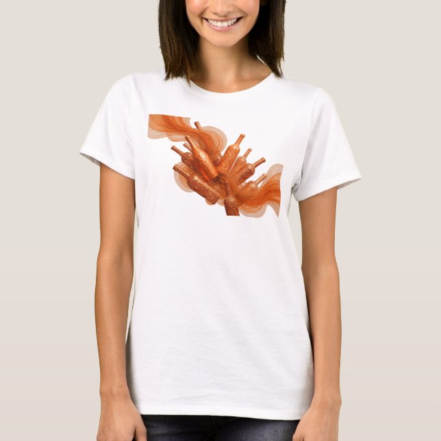 Snappy Orange ABSTRAKT KONST Statement T-shirt (Framsida)