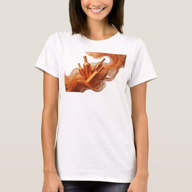 Snappy Orange ABSTRAKT KONST Statement T-shirt v2 (Framsida)