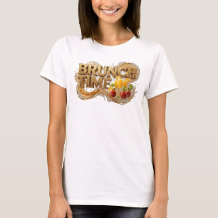 Snappy Orange BRUNCH TIME Konstnärligt motiv T Shirt