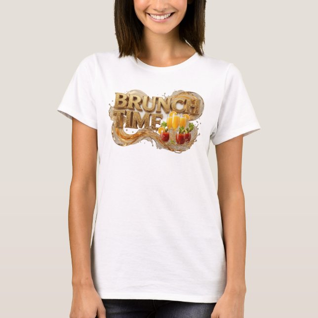 Snappy Orange BRUNCH TIME Konstnärligt motiv T Shirt (Framsida)