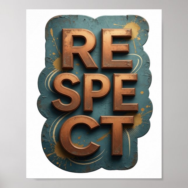 Snappy Orange RESPECT Print Poster (Framsidan)