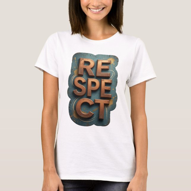Snappy Orange RESPECT Print T Shirt (Framsida)