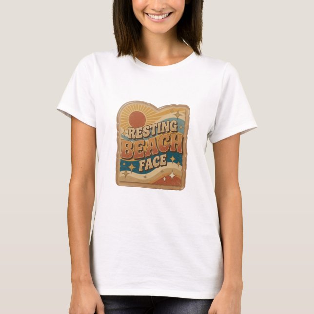 Snappy Orange RESTING BEACH FACE Grafisk T-shirt (Framsida)