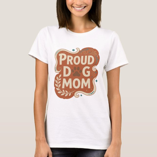 Snappy Orange STOLT HUNDMAMMA Statement Design T Shirt (Framsida)