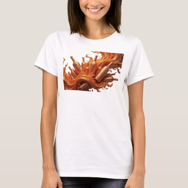 Snappy Red ABSTRAKT KONST Statement T-shirt (Framsida)
