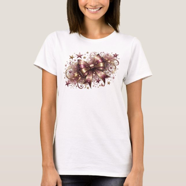 Snappy Red JULGLÄST Nadbara Konst T Shirt (Framsida)