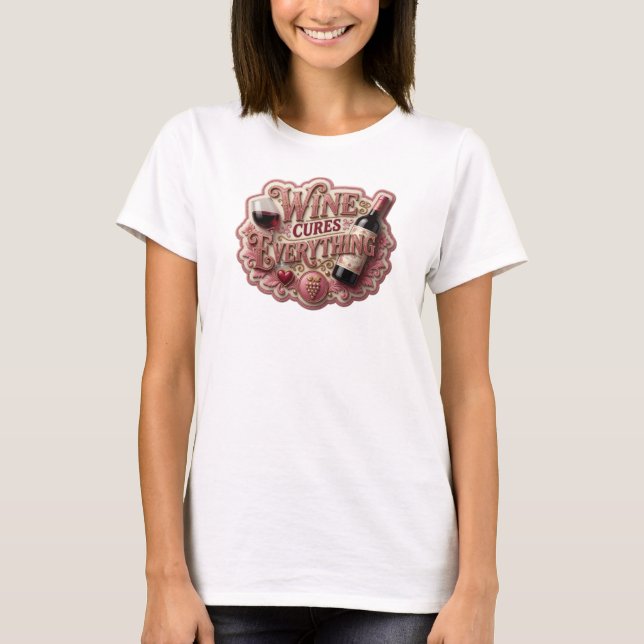 Snappy Red VIN KORRIGERAR ALLT Tryck T Shirt (Framsida)