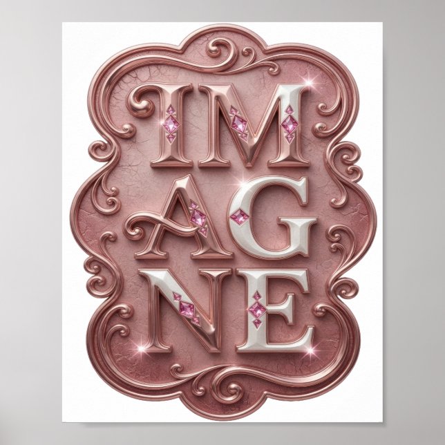 Snappy Rosa IMAGINE Textdesign Poster (Framsidan)