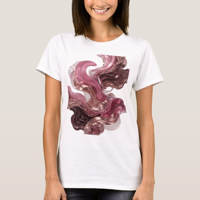 Snappy Silver ABSTRAKT KONST Modeutskrift v2 T Shirt (Framsida)