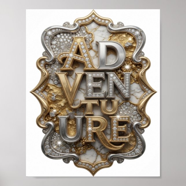 Snappy Silver ÄVENTYR Textdesign Poster (Framsidan)