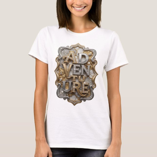 Snappy Silver ÄVENTYR Textdesign T Shirt (Framsida)
