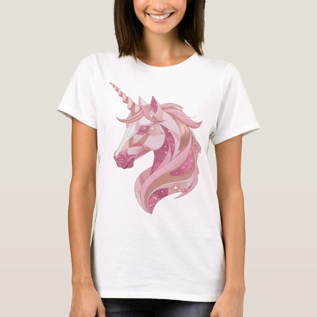 Snappy Silver ENHÖRNING Design T Shirt (Framsida)