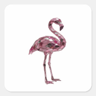 Snappy Silver FLAMINGO-dekaldesign Fyrkantigt Klistermärke