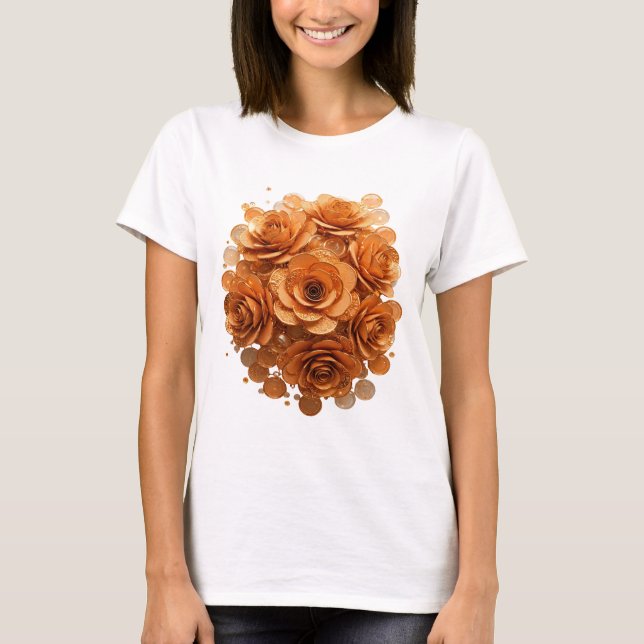Snappy Silver GULDROSA Citat Design T Shirt (Framsida)