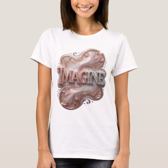 Snappy Silver IMAGINE Text Design T Shirt (Framsida)