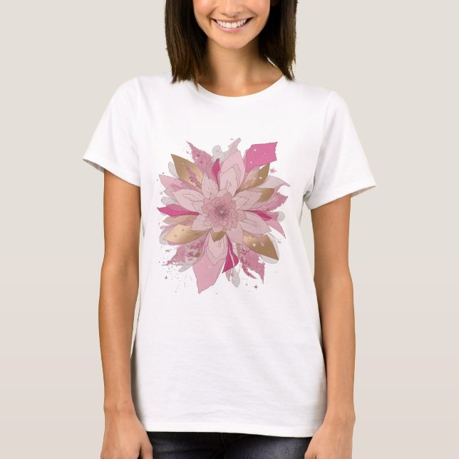 Snappy Silver Rosa Blomma Slogan Design T Shirt (Framsida)