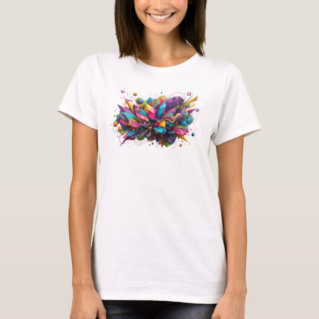 Snappy Teal ABSTRAKT KONST Design T Shirt (Framsida)