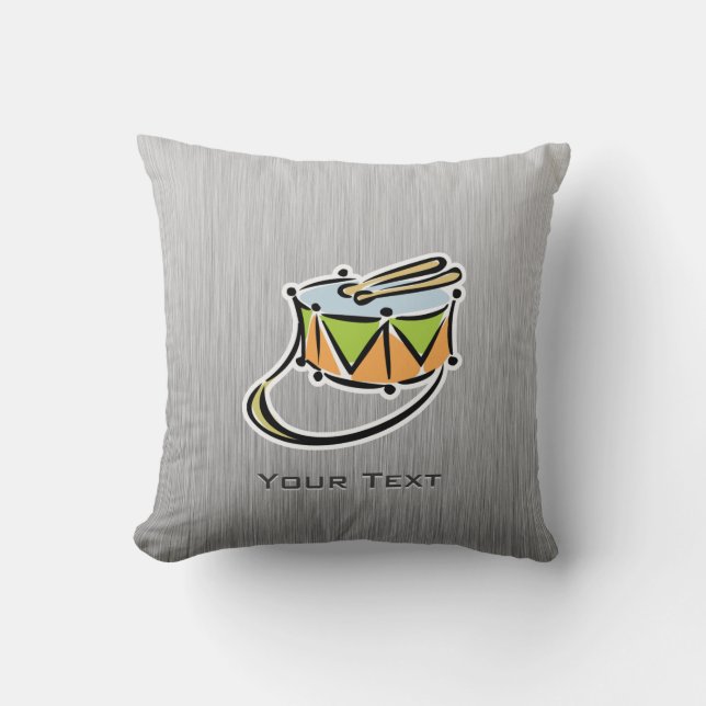 Snaran trummar; Borstad metall-look Kudde (Framsida)