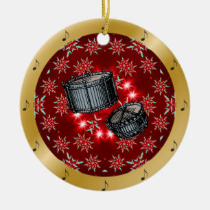 Snaran trummar för Red~ för ~-silver~ ~ för jul Julgransprydnad Keramik