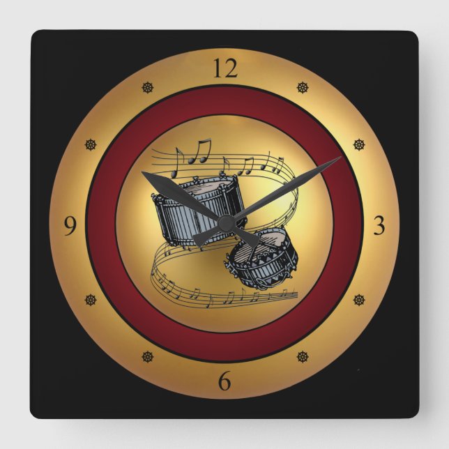 Snaran trummar för rulla~ för ~ musikaliskt fyrkantig klocka (Framsida)
