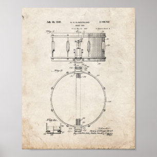 Snaran trummar patent - gammal Look Poster