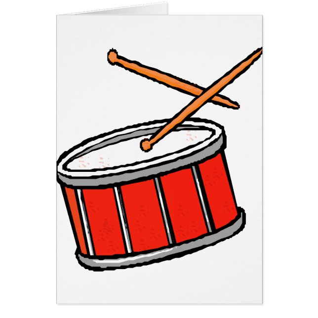 Snaran trummar rött hälsningskort (Framsidan)