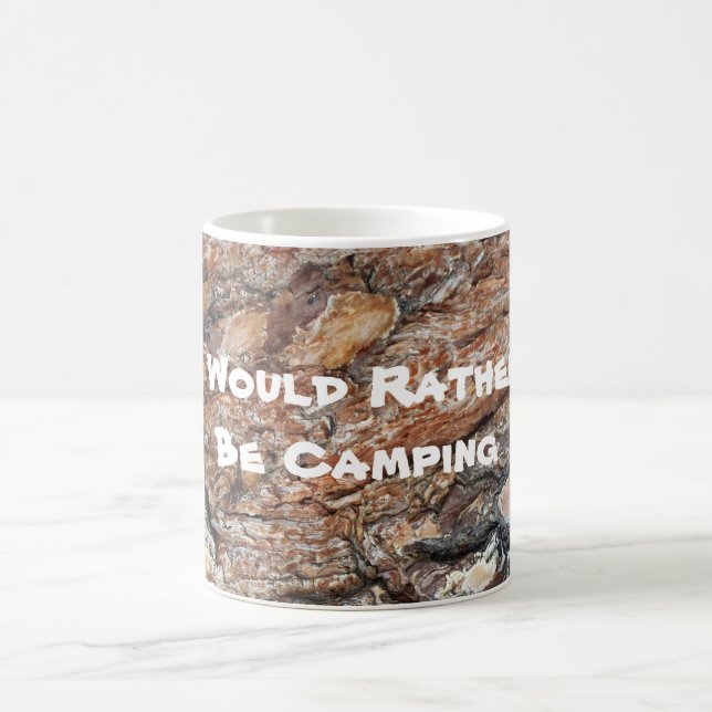 Snarare Camping Träd Bark Photo Rustic Kaffemugg (Center)