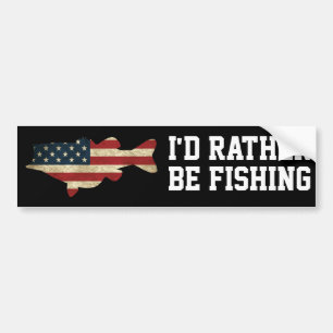 Snarare fiska amerikansk Flagga Bass Bildekal