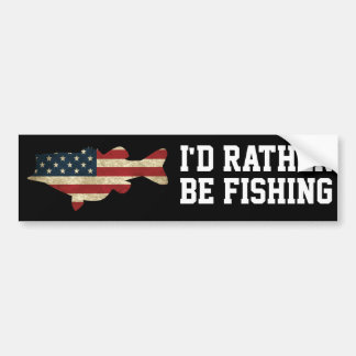 Snarare fiska amerikansk Flagga Bass Bildekal