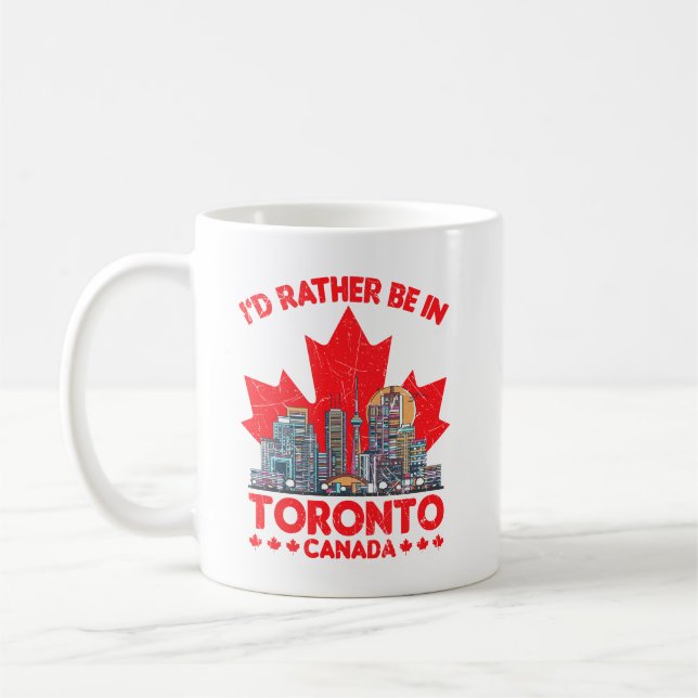 Snarare i Toronto Canada Skyline Quote Kaffemugg (Vänster)
