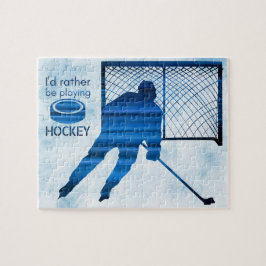 Snarare leker - blå hockeyspelare pussel