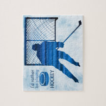 Snarare leker - blå hockeyspelare