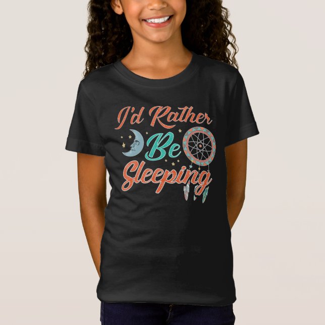 Snarare sova Novelty Måne och stjärnor natt T Shirt (Framsida)