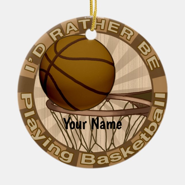 Snarare spela basket julgransprydnad keramik (Framsidan)