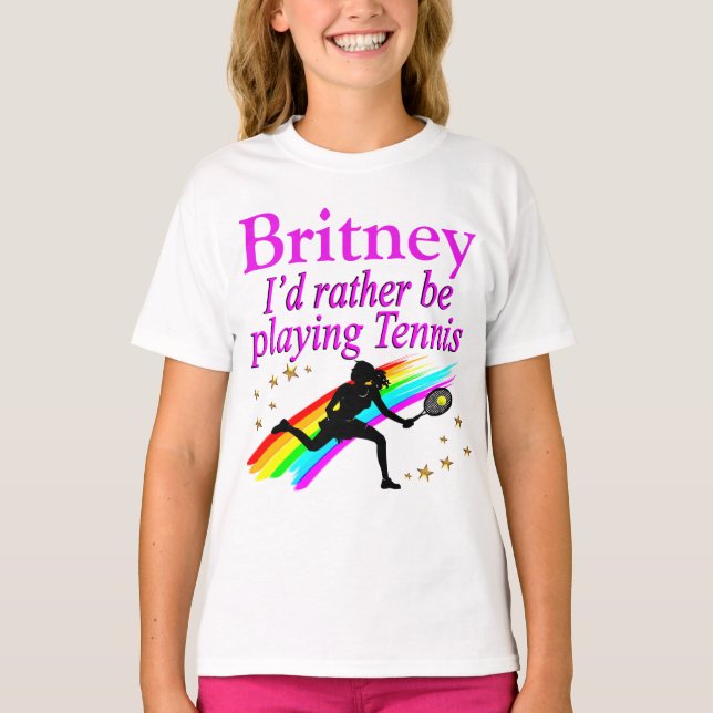 SNARARE SPELA PERSONLIG TENNIS-TANKTOP TEE (Framsida)