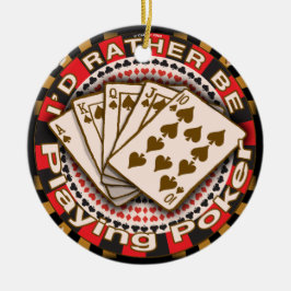 Snarare spela poker-ornament julgransprydnad keramik