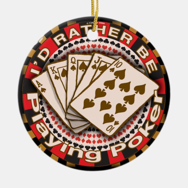 Snarare spela poker-ornament julgransprydnad keramik (Framsidan)